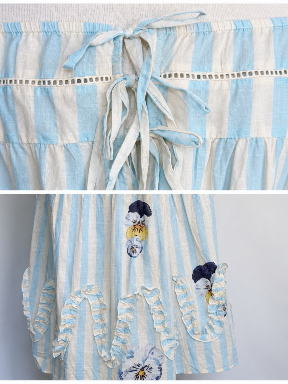 NWT Anthro Nay Bellamy x LyreBird  Artist Pansies Vintage Midi Night Sleep Dress - Picture 13 of 15